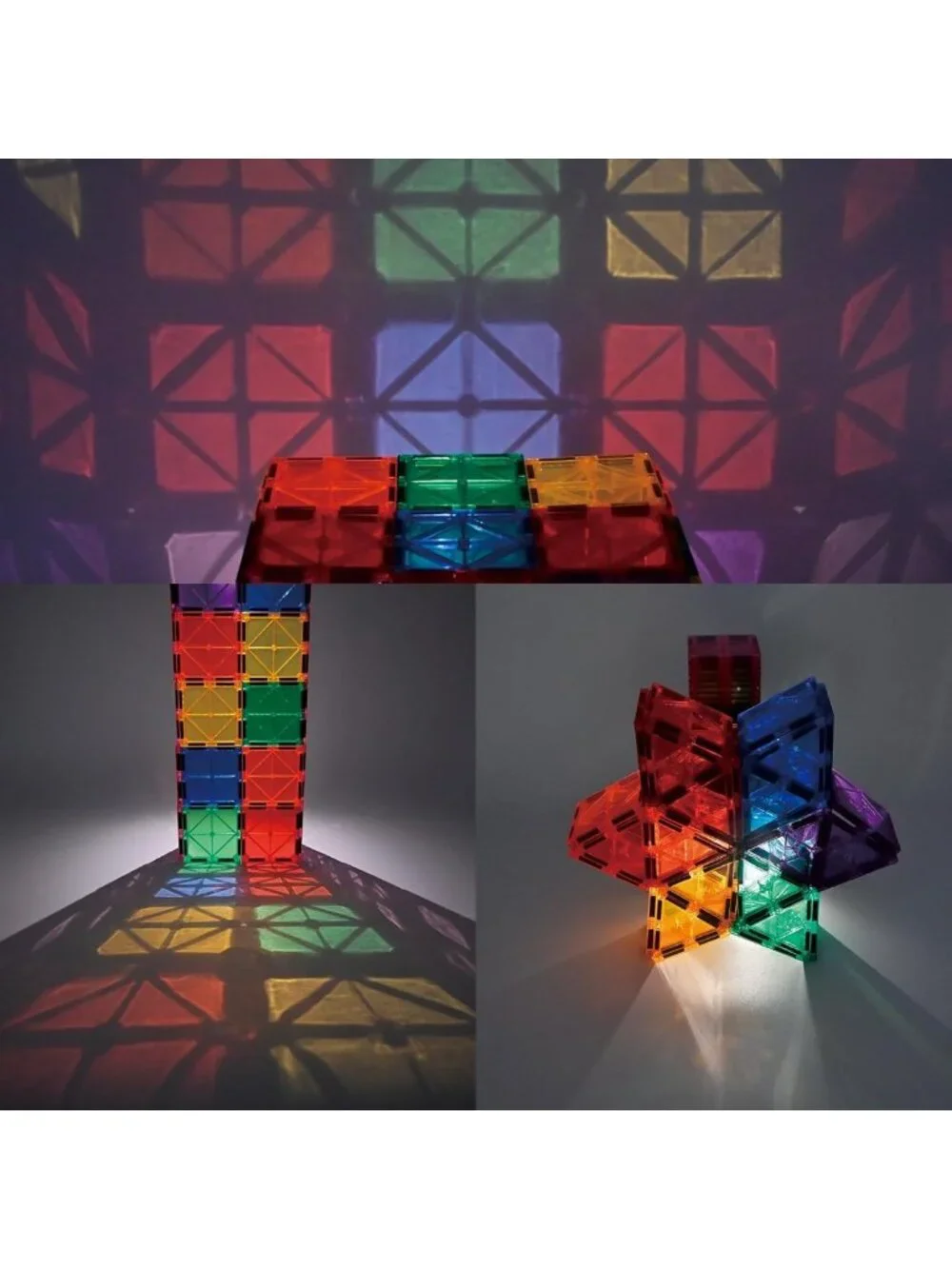 Colorful Magnetic Building Tiles Set - 100 Pcs STEM Construction Blocks for Kids